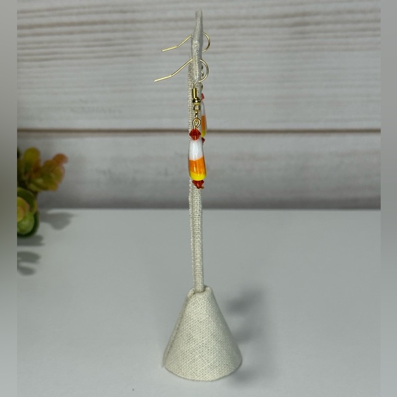 Handmade Candy Corn Earrings - Picture 3 of 8